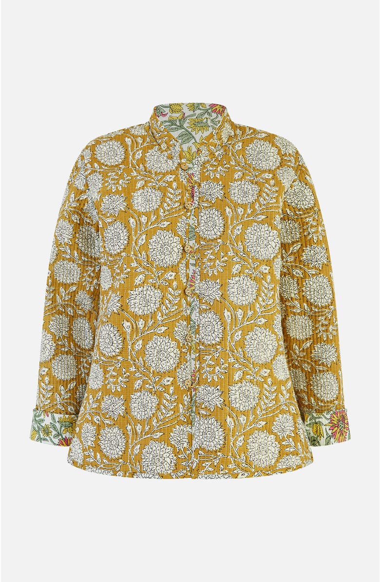 Yumi Sunflower Reversible Quilted Jacket, Alternate, color, Yellow