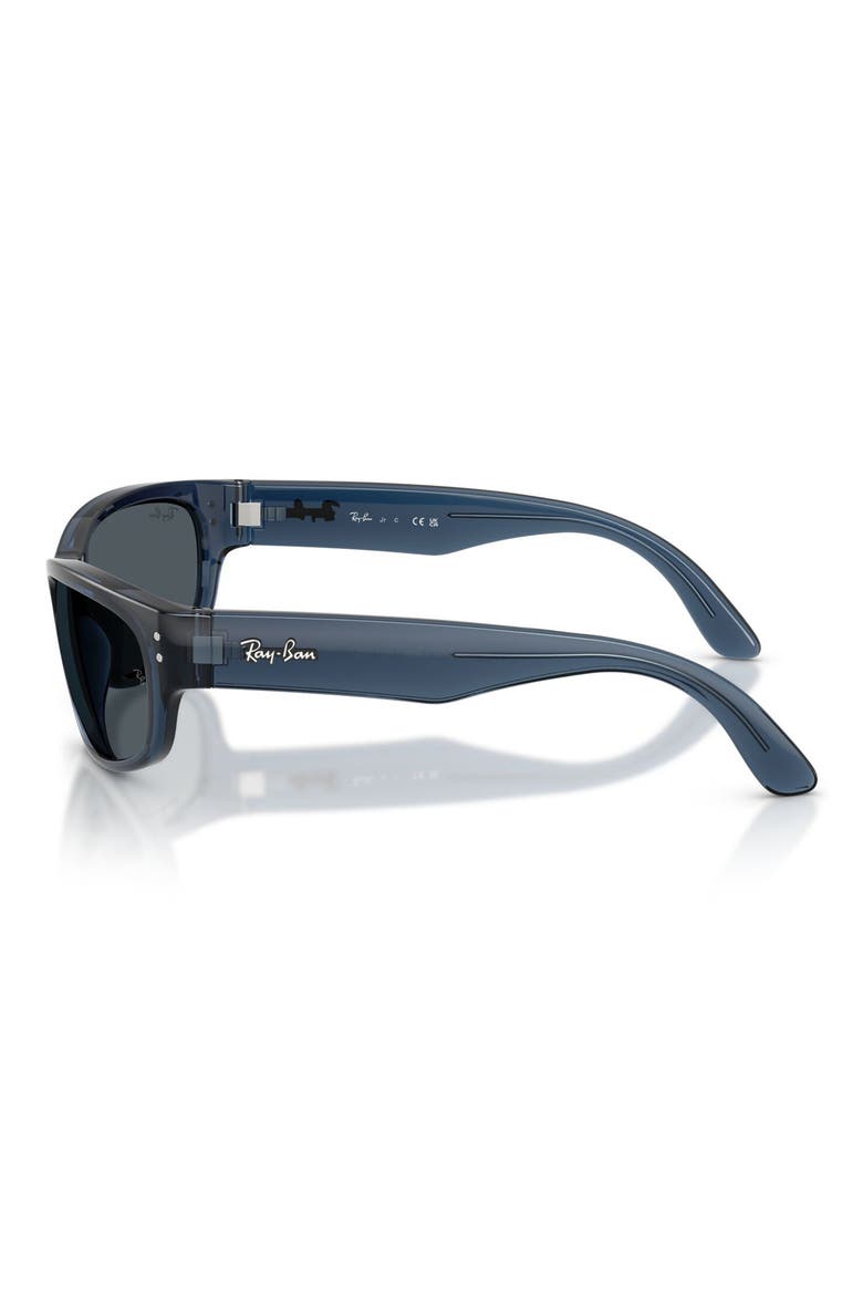 Kids' 55mm Pillow Sunglasses, Alternate, color, TRANSPARENT BLUE / DARK GREY