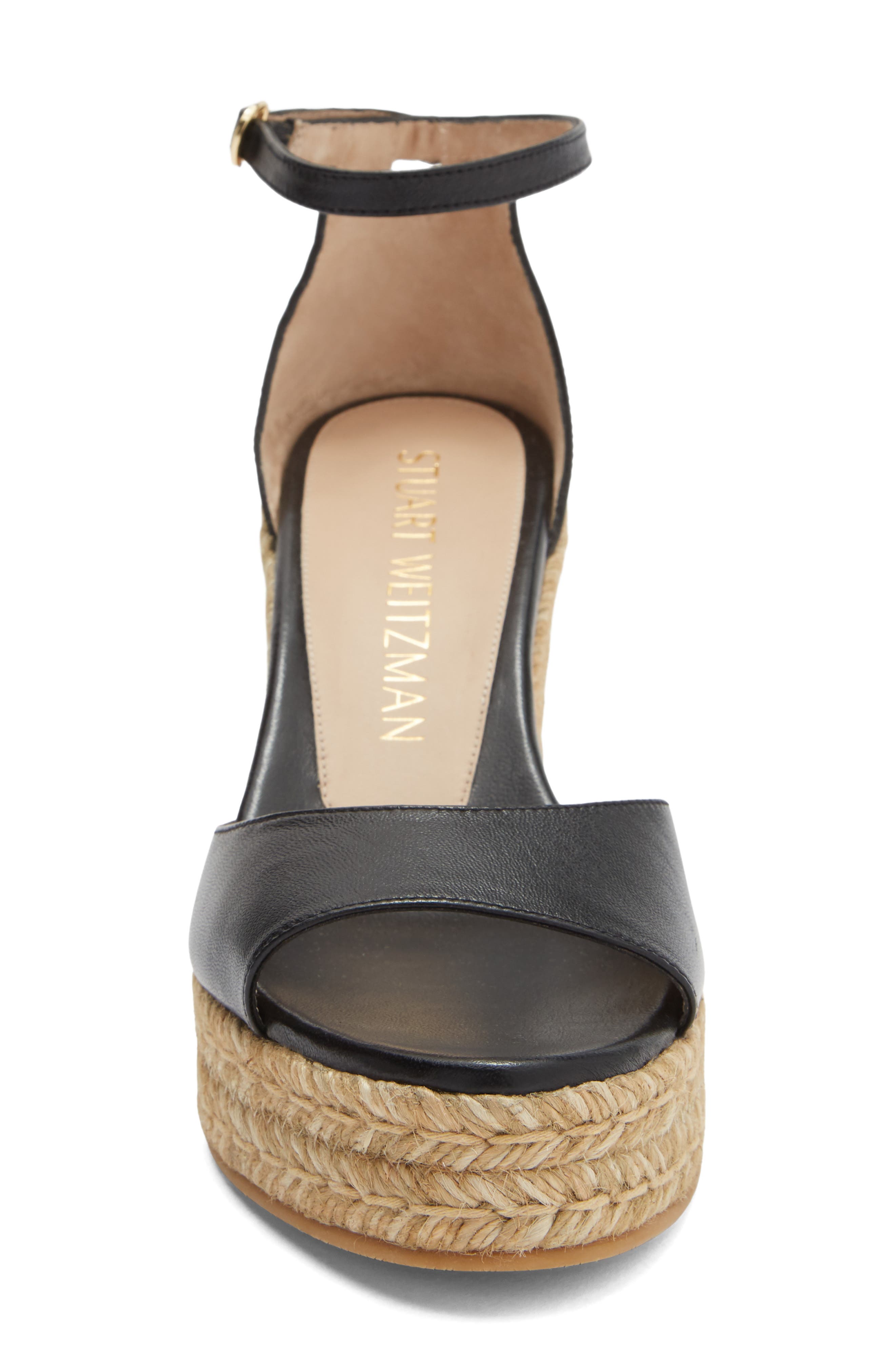 Stuart Weitzman Nudist Curve Espadrille Wedge Sandal, Alternate, color, 