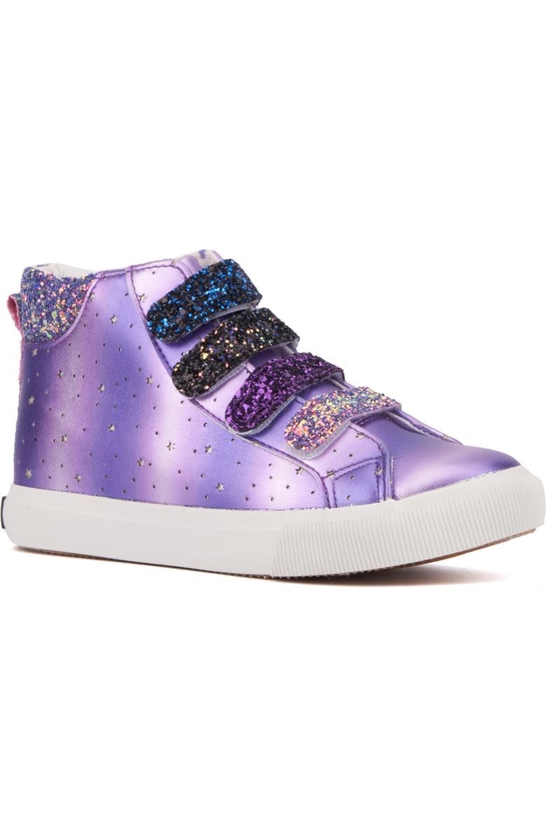 OLIVIA MILLER Kids' Rainbow Glitter Sneaker, Main, color, Purple