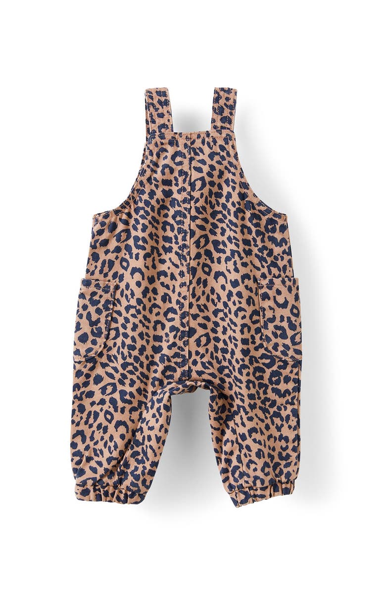 Cotton On Kids Kairo Denim Overall, Alternate, color, Oatmilk Leopard