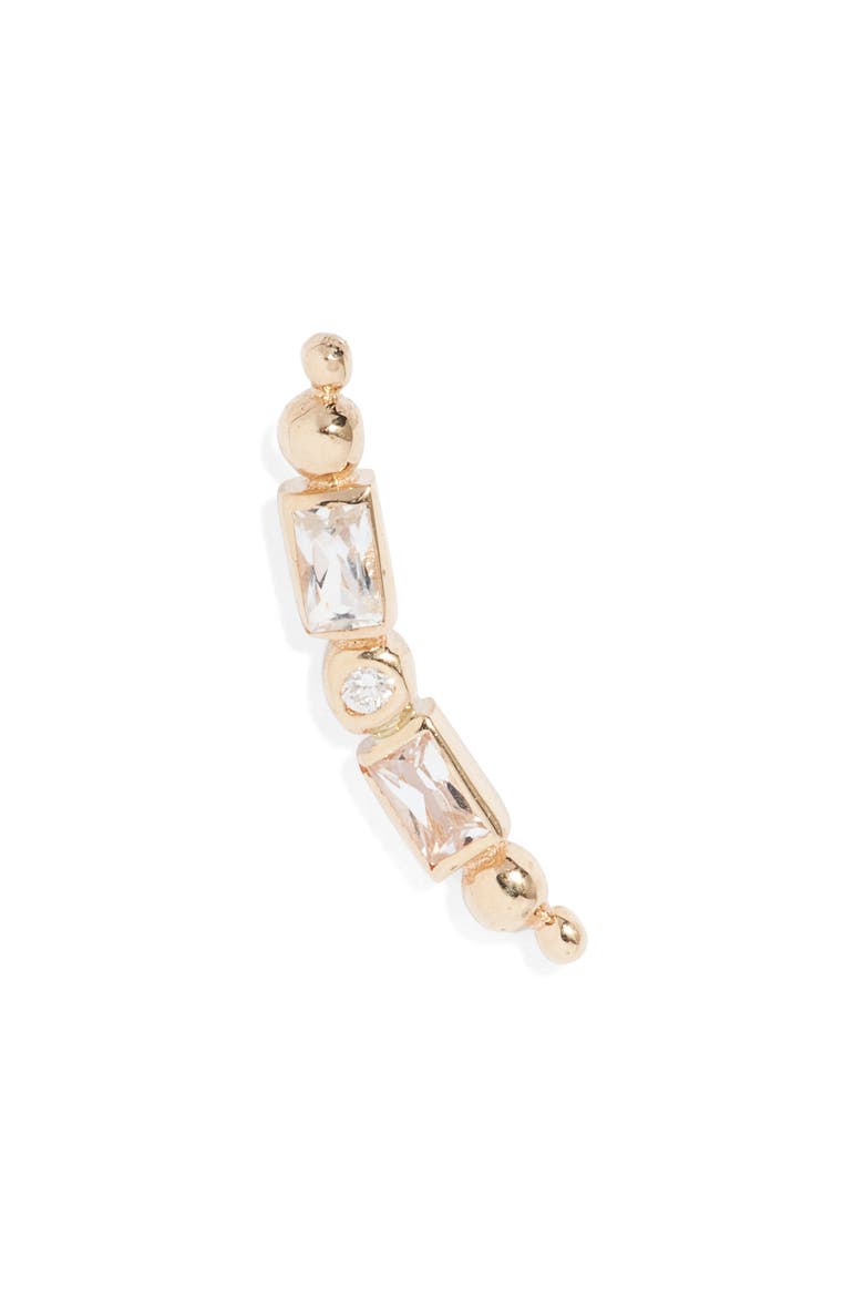 Cleo Single Diamond Ear Crawler, Main, color, WHITE GOLD