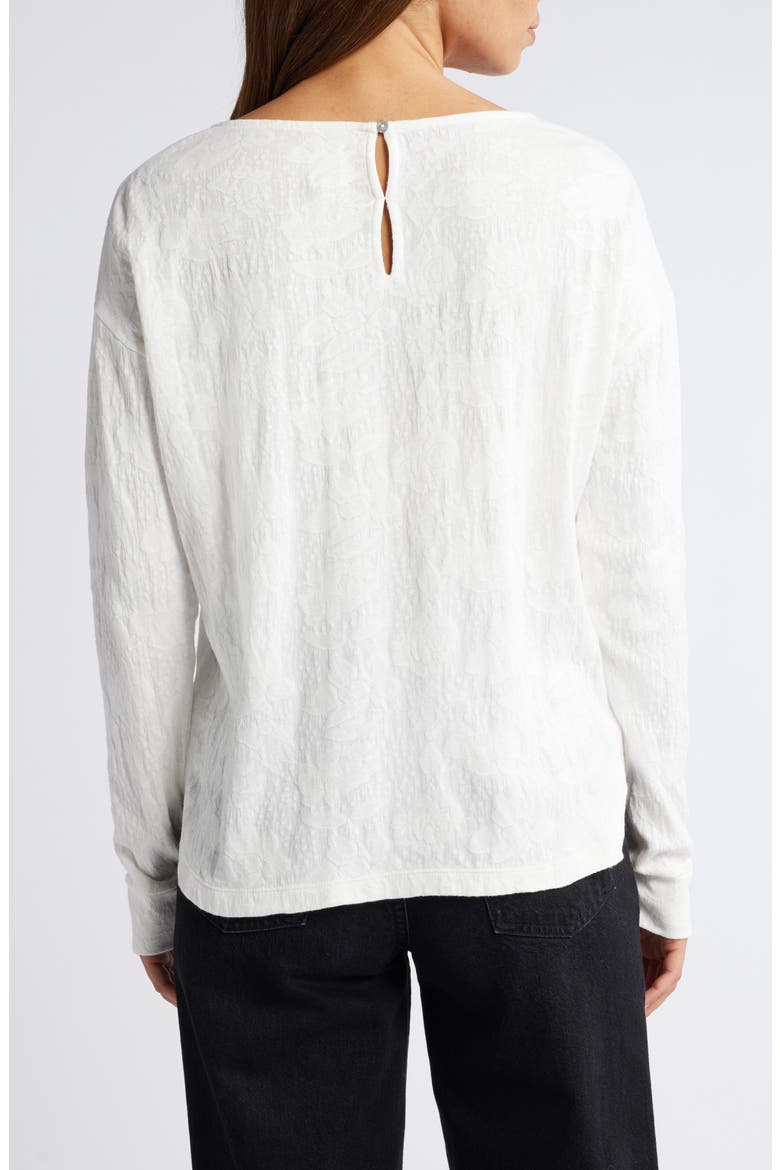 Relaxed Fit Cotton Jacquard T-Shirt, Alternate, color, CLASSIC CREAM