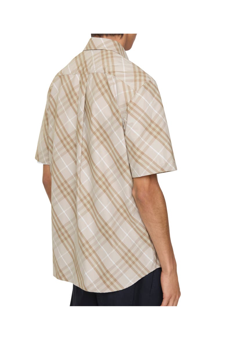Relaxed Fit Check Cotton Shirt, Alternate, color, Stone grey