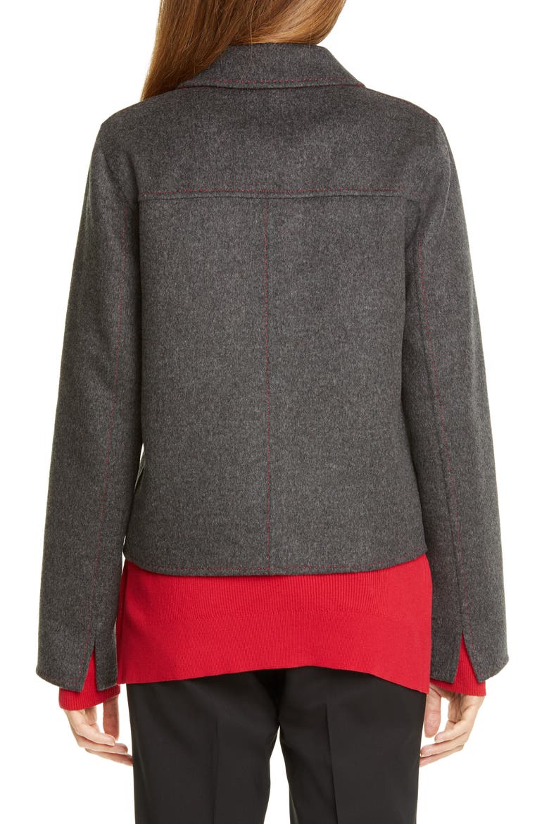 Tomasa Double Face Wool & Cashmere Jacket, Alternate, color, SMOKE MELANGE/ SPARK