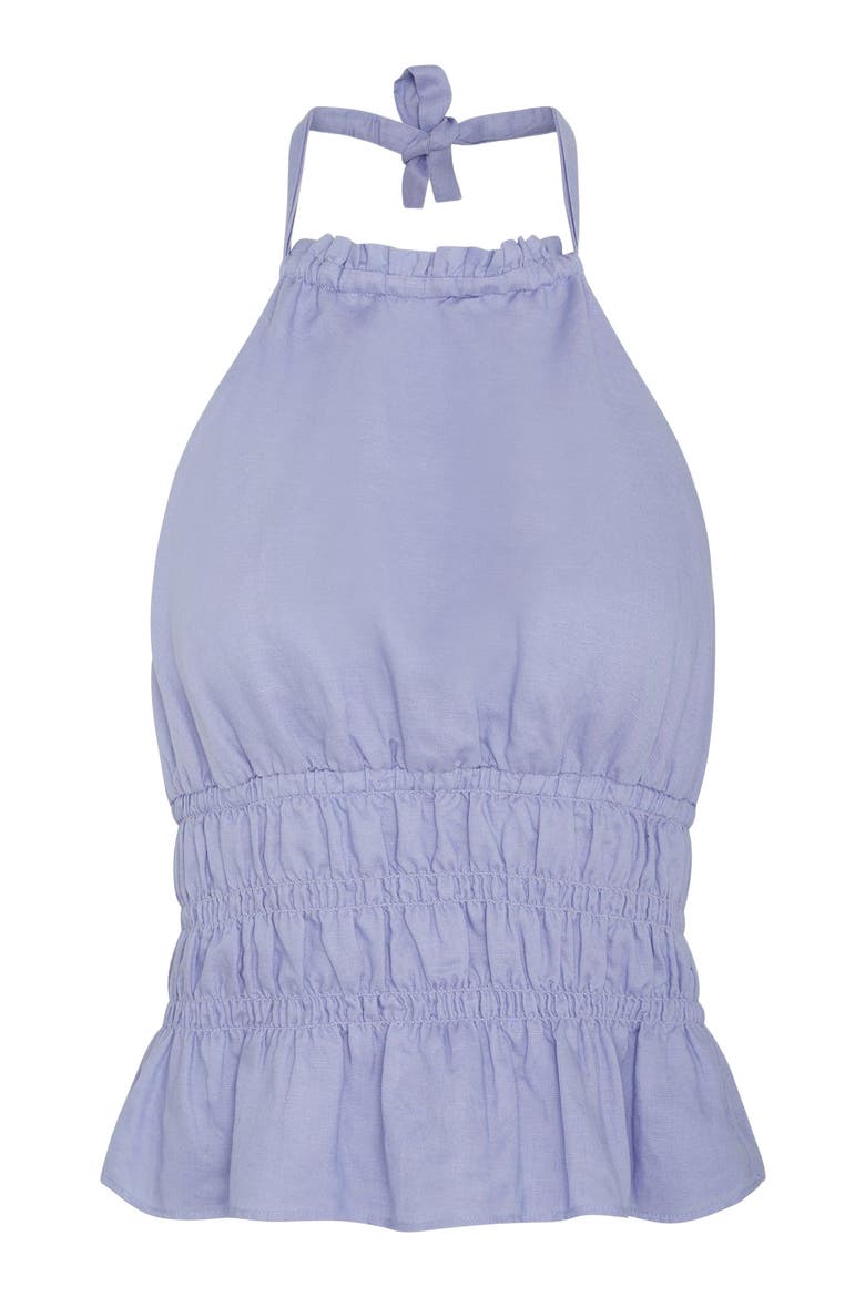 Air Linen Smocked Halter Top, Alternate, color, PERIWINKLE