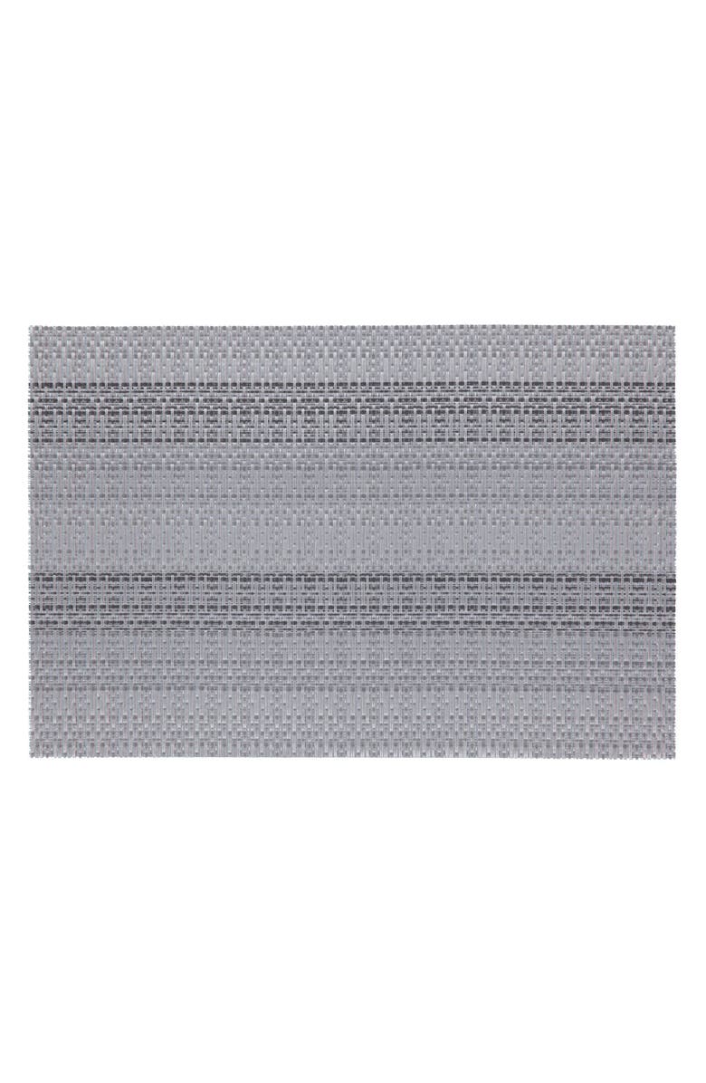 DAINTY HOME Set of 6 Vinyl Placemats, Main, color, Striped Silver