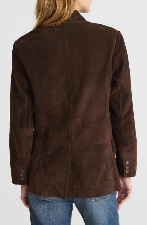 Madewell Double-breasted Suede Blazer In Brown