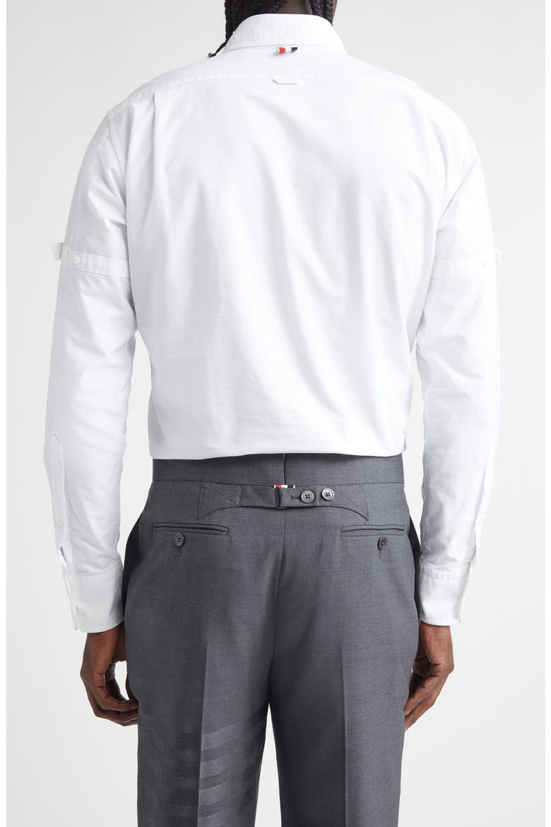 Cotton Oxford Armband Button-Down Shirt, Alternate, color, WHITE