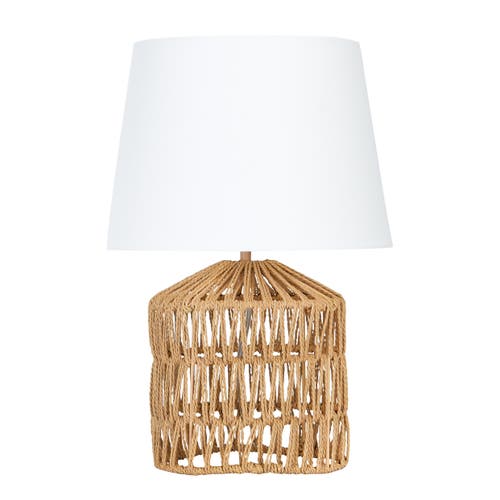 Storied Home Woven Rope Table Lamp With Empire Shade, Natural In Multi