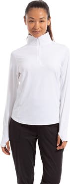 BloqUV Women's Long Sleeve Sun and UV Protection Relaxed Mock Zip Top