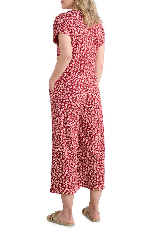 Seasalt Cornwall Rose Trellis Wide Leg Jumpsuit In Saltwater Ditsy Scarlet