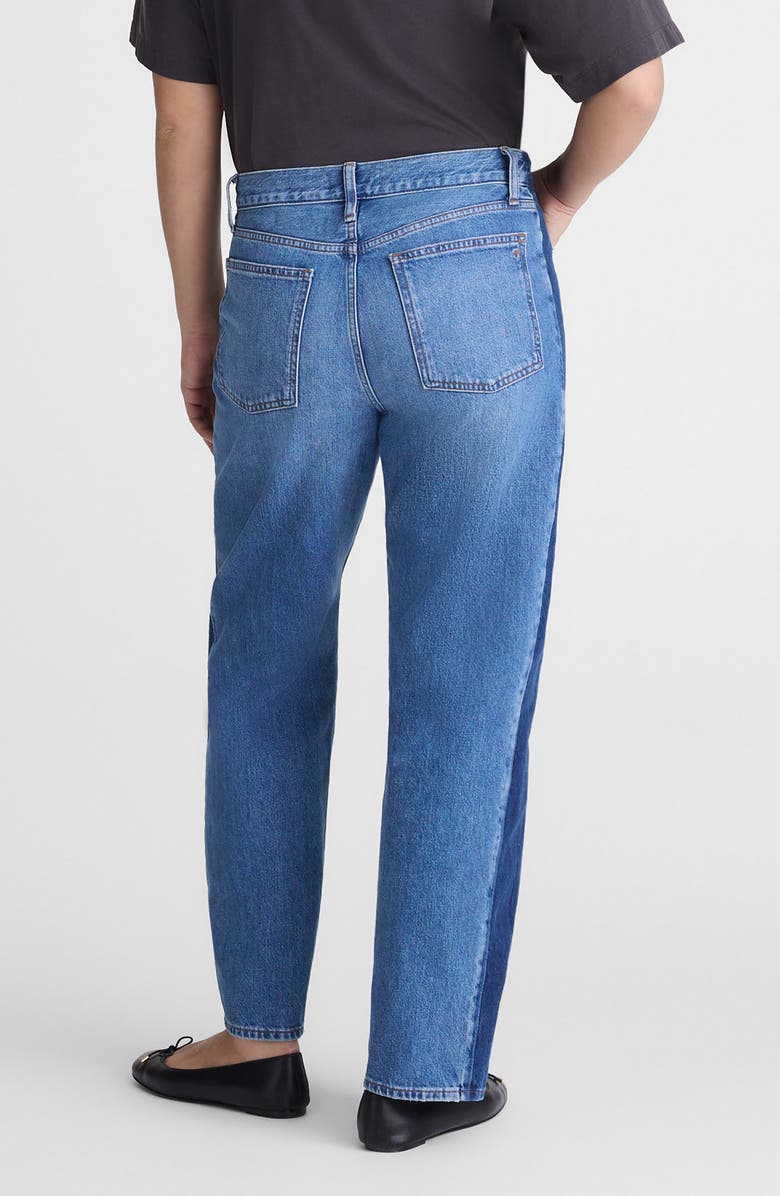 Madewell Pieced Barrel Leg Jeans, Alternate, color, Linden Wash