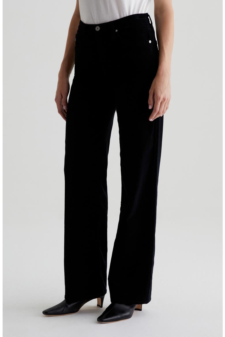 Kora High Waist Wide Leg Corduroy Jeans, Alternate, color, SUPER BLACK