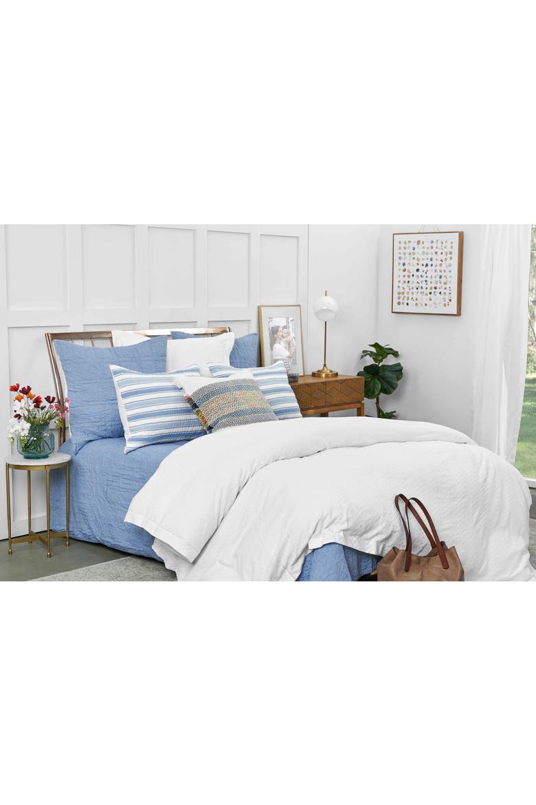 26" x 26" Hugh Cotton Euro Sham - Machine Washable, Alternate, color, Blue
