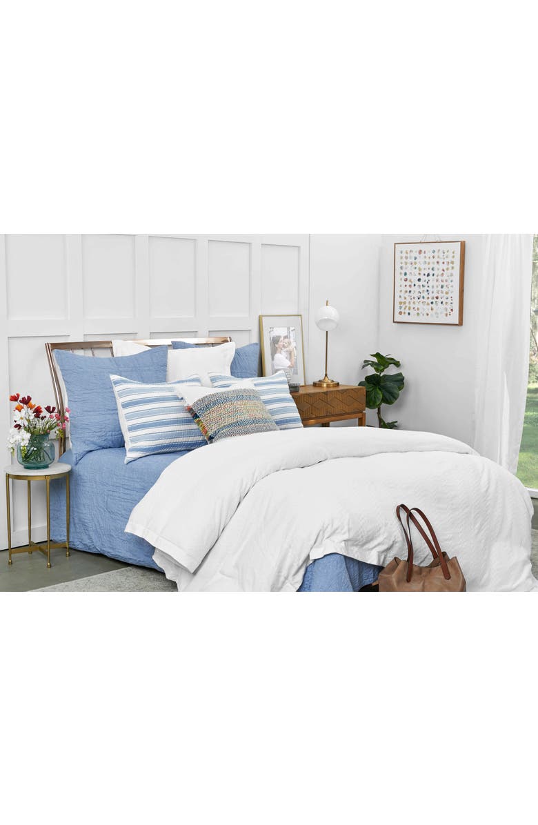 carol & frank 26" x 26" Hugh Cotton Euro Sham - Machine Washable, Alternate, color, Blue