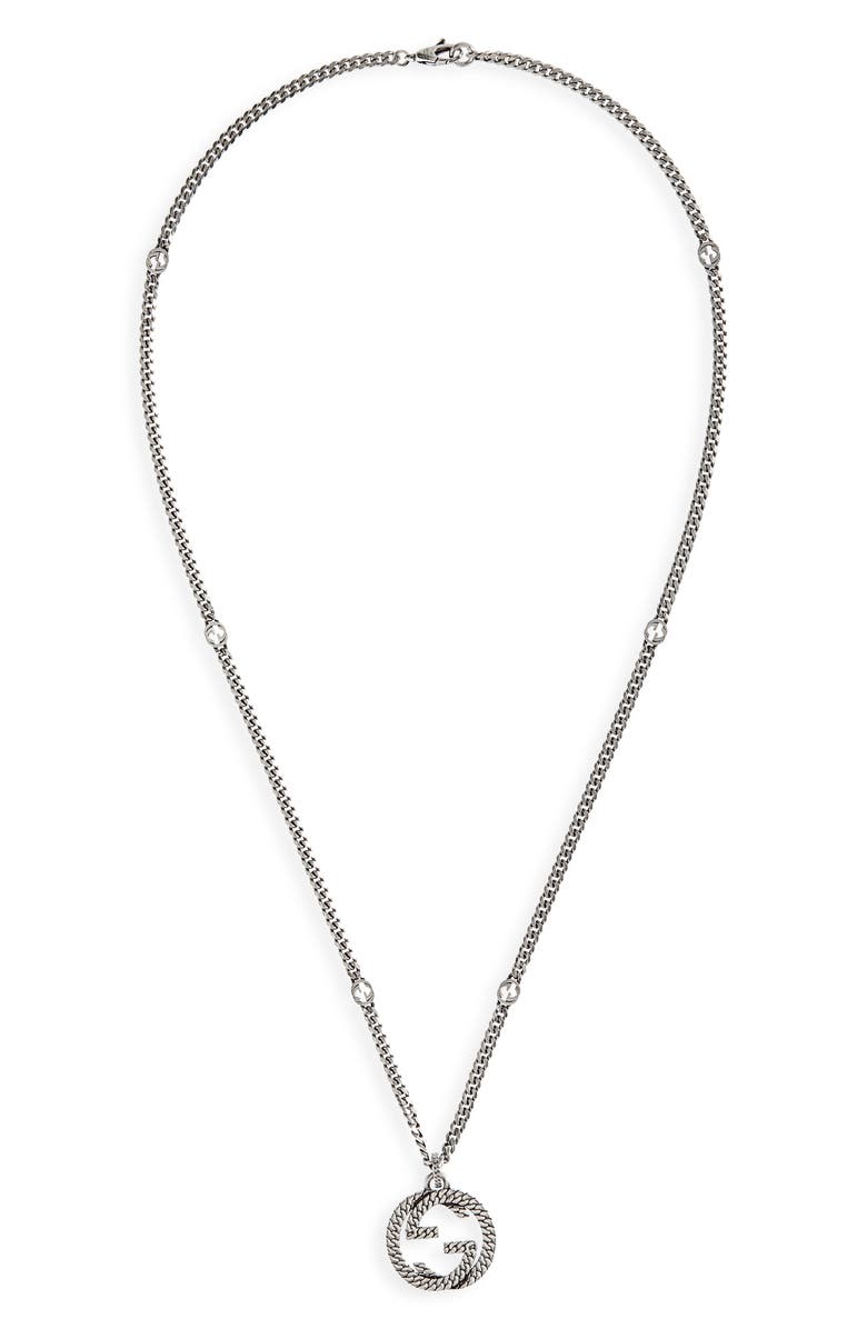 Gucci Interlocking GG Sterling Silver Necklace, Main, color, 