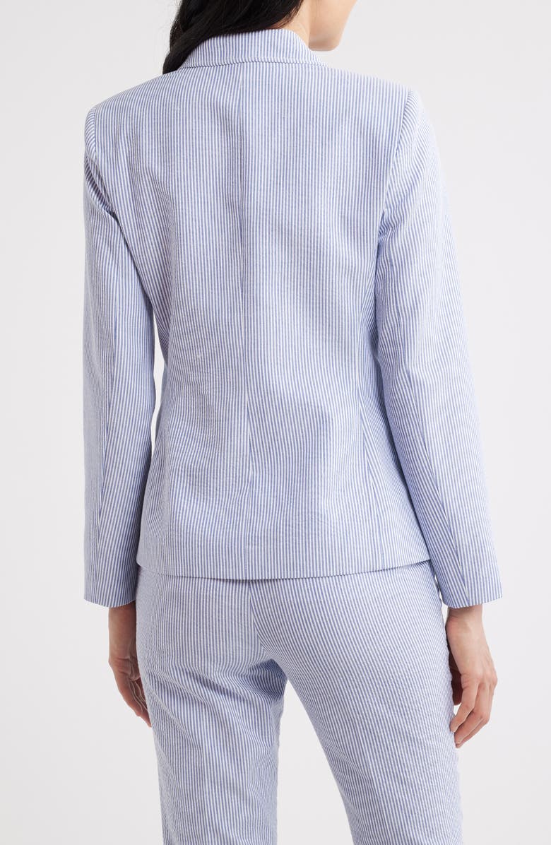 Tahari ASL Seersucker Blazer, Alternate, color, Navy Ivory