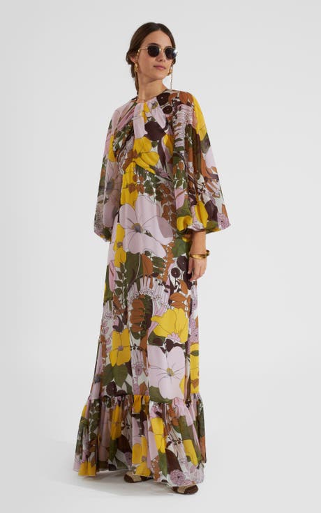 Eve Dress Big Flower Rose Pink