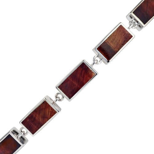 Jan Leslie Dash Rectangle Link Bracelet In Brown