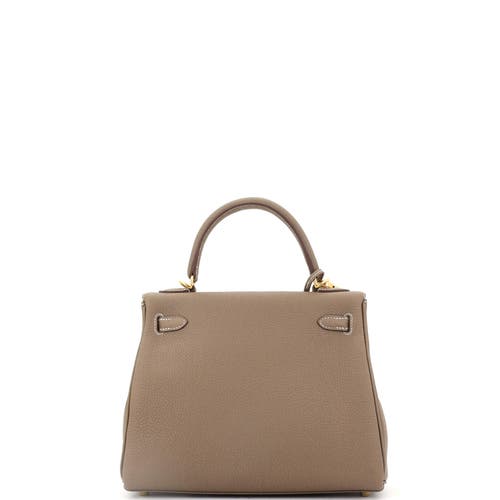 Pre-owned Hermes Hermes Kelly Handbag Grey Togo With Gold Hardware 25 In Brown