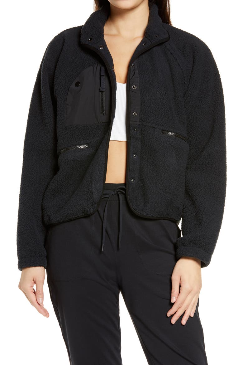 FP Movement Hit the Slopes Fleece Jacket, Main, color, BLACK