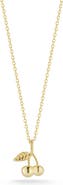 GLAZE JEWELRY 14K Yellow Gold Vermeil Cherry Pendant Necklace