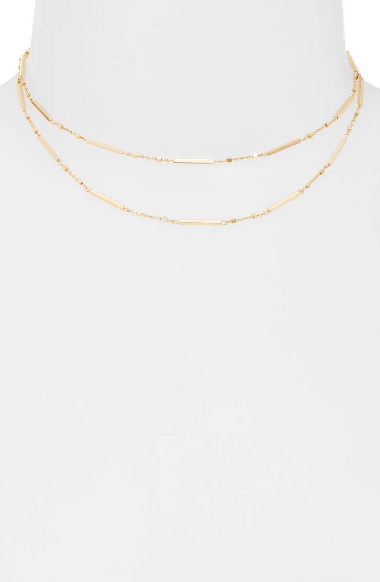 Jennifer Zeuner Patti Double Chain Necklace, Alternate, color, Yellow Gold
