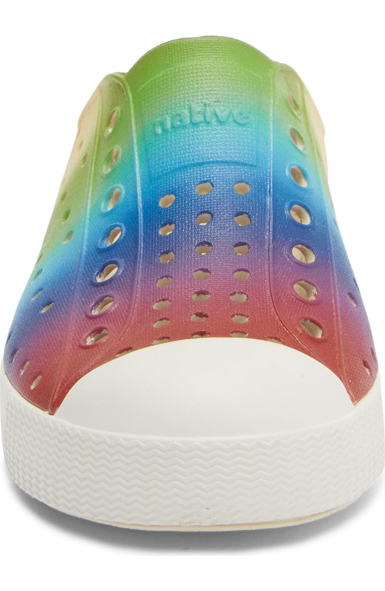 Native Shoes Jefferson Water Friendly Perforated Slip-On, Alternate, color, Shell White/ Rainbow Gradient