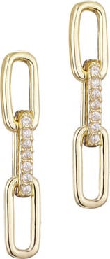 Adornia Cubic Zirconia Mini Paperclip Drop Earrings