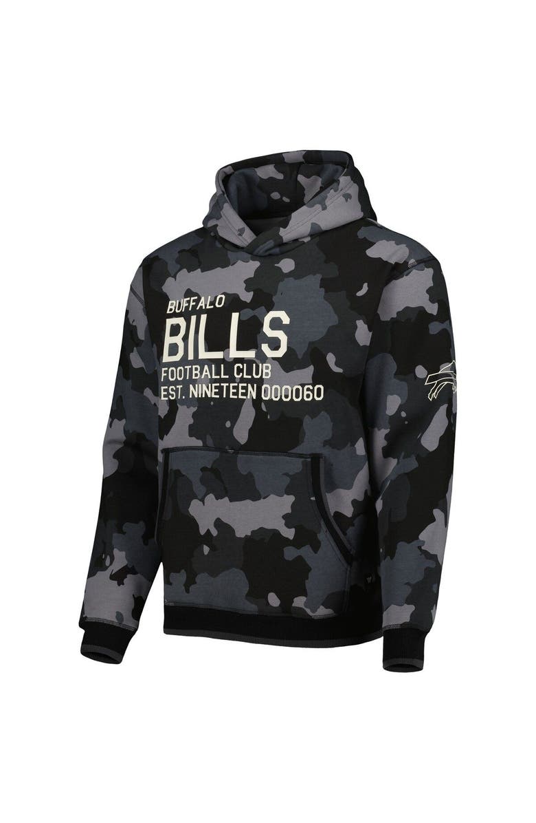 THE WILD COLLECTIVE Men's The Wild Collective Black Buffalo Bills Camo Pullover Hoodie, Alternate, color, 