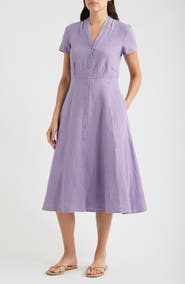 Seasalt Cornwall Carved Wood Linen Midi Dress