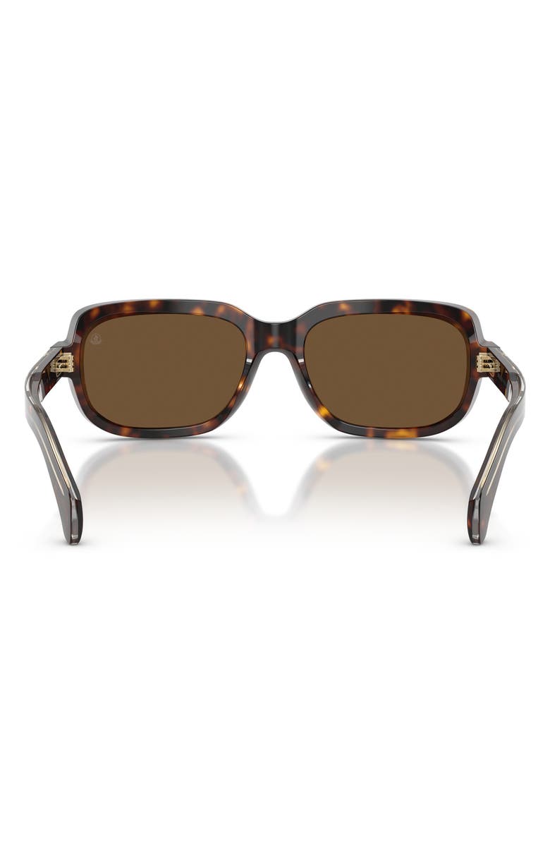 Moncler 55mm Pillow Sunglasses, Alternate, color, Shiny Dark Havana / Brown