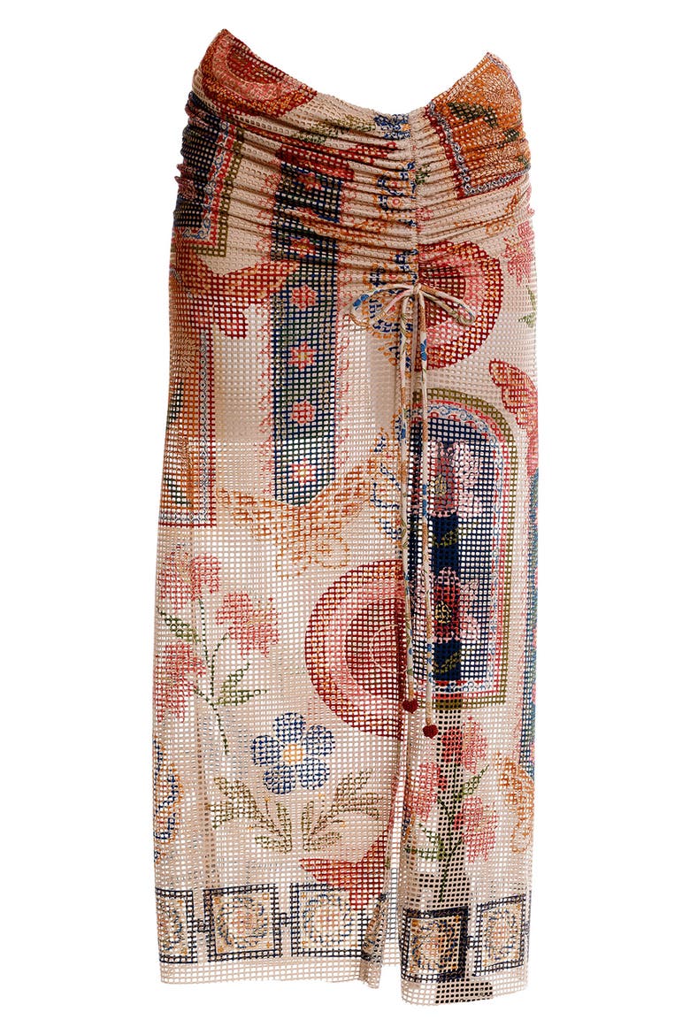 Tock Fiore Cover-Up Skirt, Alternate, color, BROWN