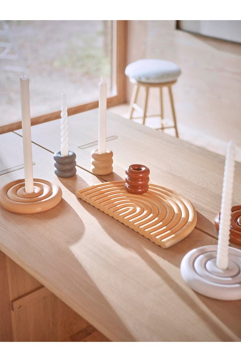 Savi Ceramic Candleholder, Alternate, color, Nutmeg