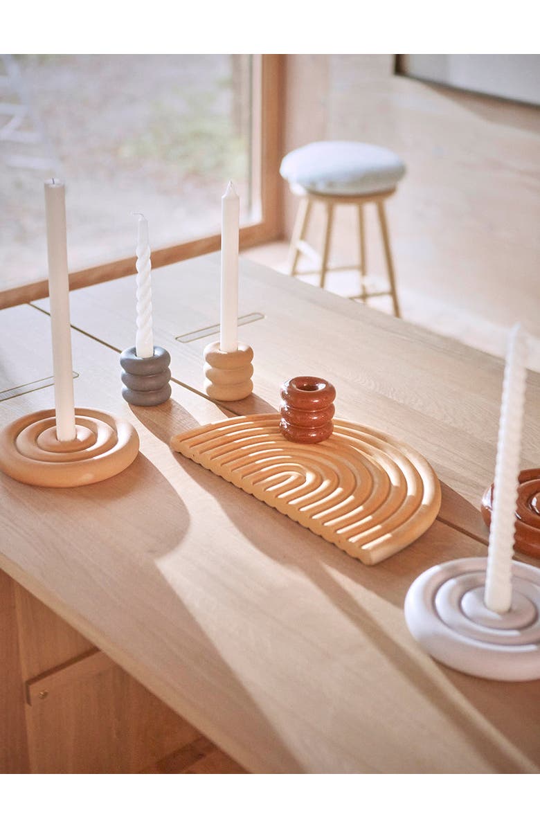 OYOY Savi Ceramic Candleholder, Alternate, color, Nutmeg