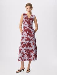 Whistles Floral V-Neck Textured Dress