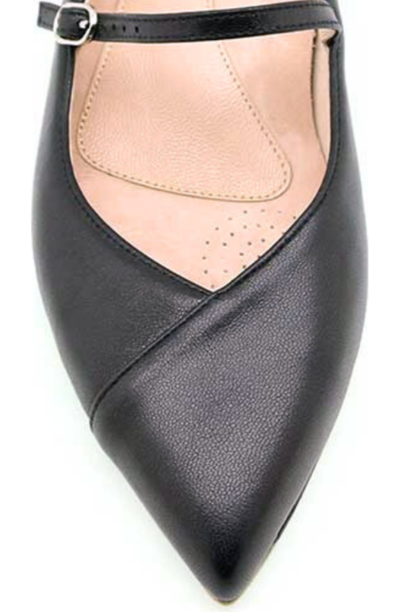 ALLY Shoes Mary Jane Forever Flat, Alternate, color, Black Leather