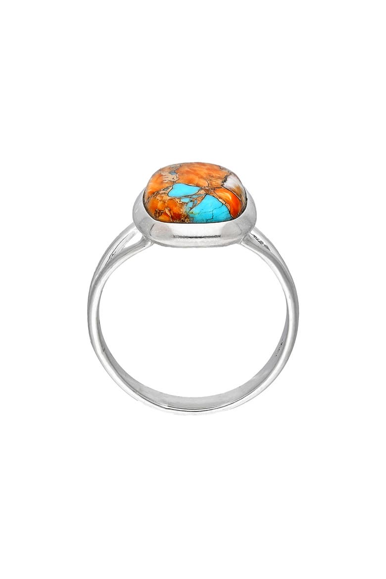 Oyster Turquoise Ring, Alternate, color, ORANGE/ BLUE MULTI