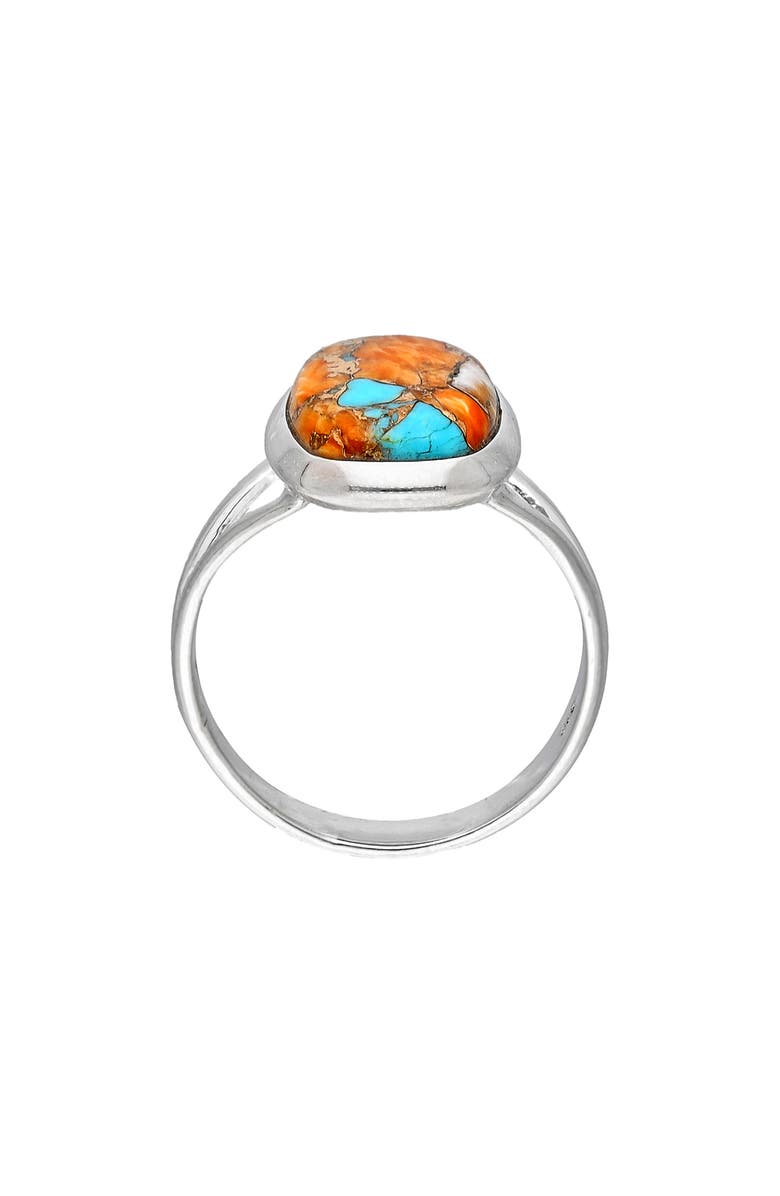 YS GEMS Oyster Turquoise Ring, Alternate, color, Orange/ Blue Multi