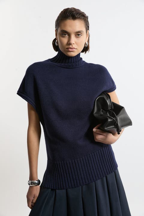 High Neck Knitted Tunic Top