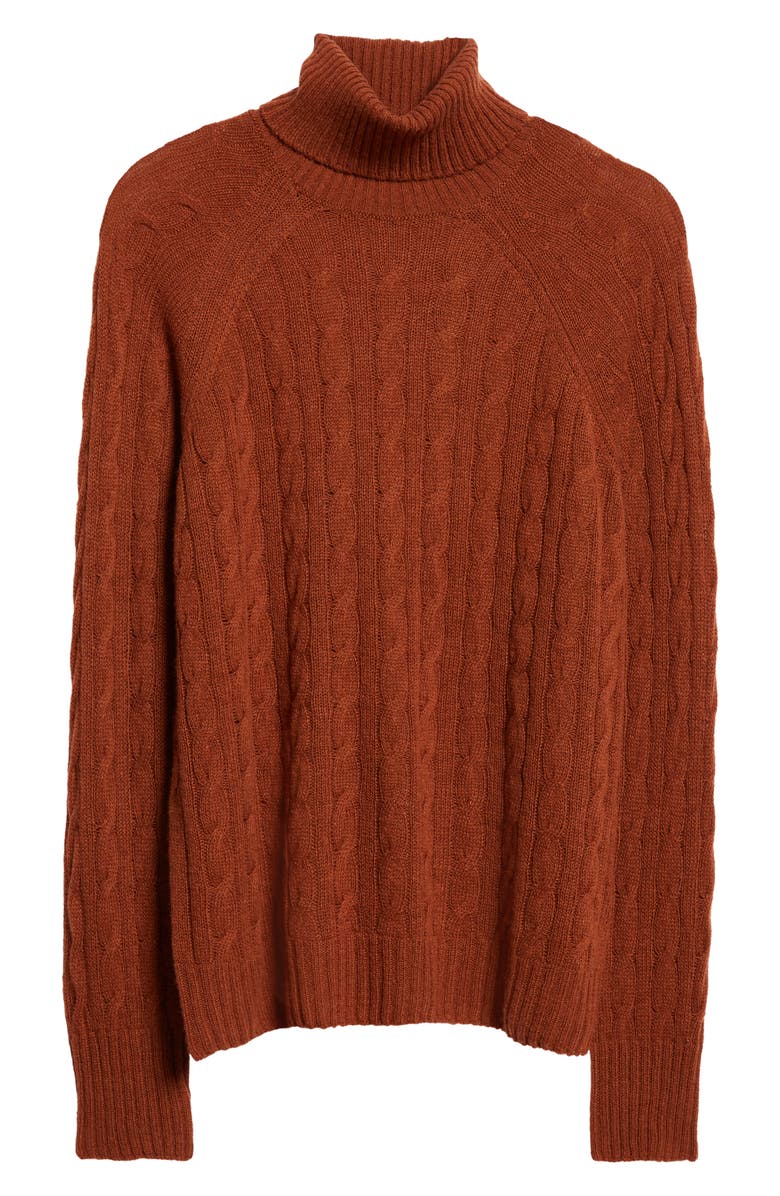 Etro Cable Cashmere Turtleneck Sweater, Alternate, color, 