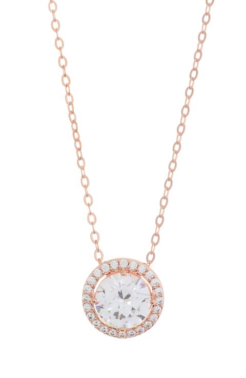 CZ Halo Pendant Necklace