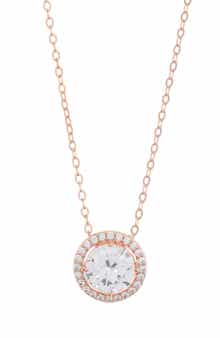 Nadri CZ Halo Pendant Necklace