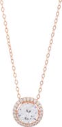 Nadri CZ Halo Pendant Necklace