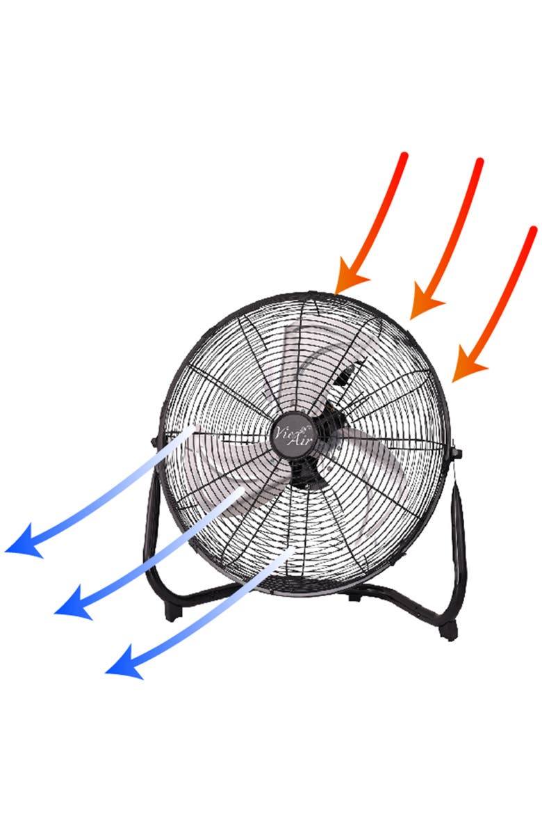 Vie Air 14 Inch Industrial High Velocity Heavy Duty Metal Floor Fan with 3 Speed Settings, Alternate, color, Black