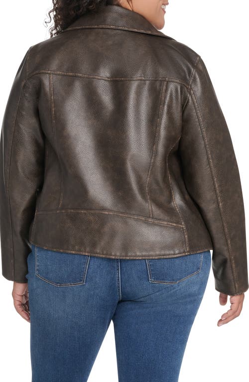 Levi's Plus Size Long Sleeve Moto Jacket In Brown
