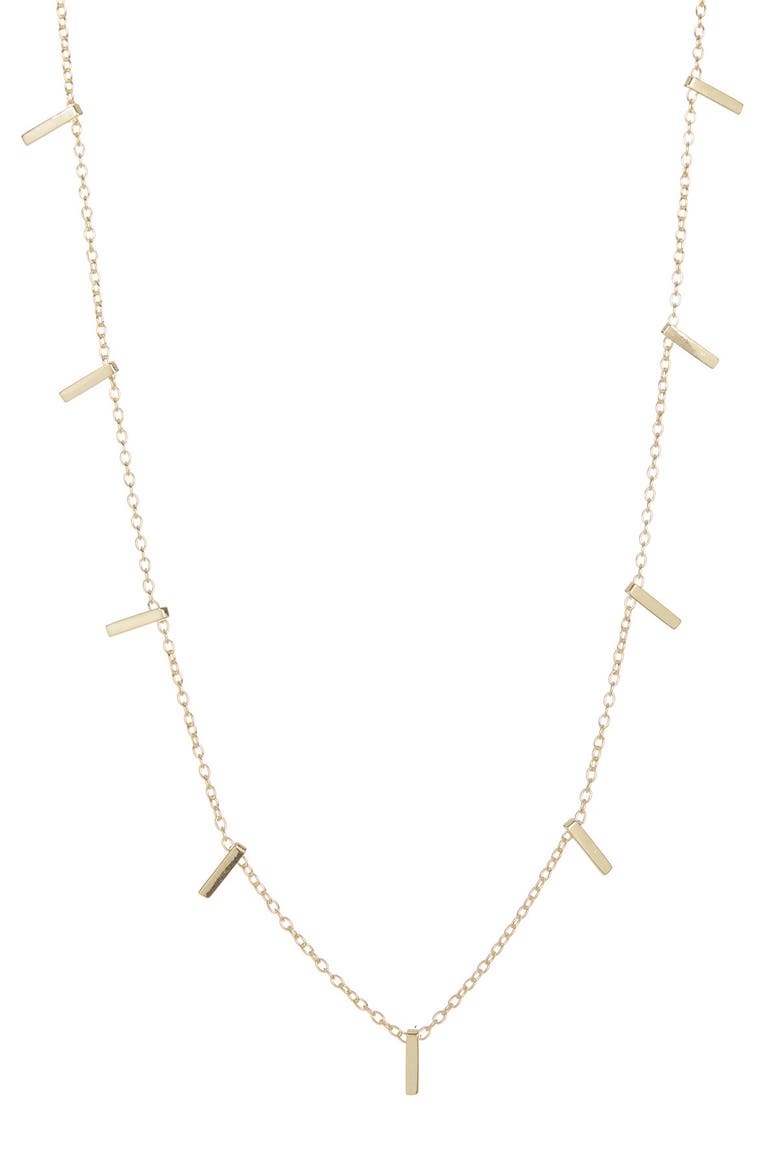14K Gold Plated Bar Necklace, Main, color, YELLOW