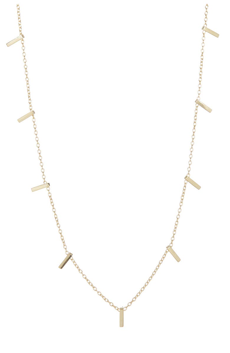Adornia 14K Gold Plated Bar Necklace, Main, color, Yellow