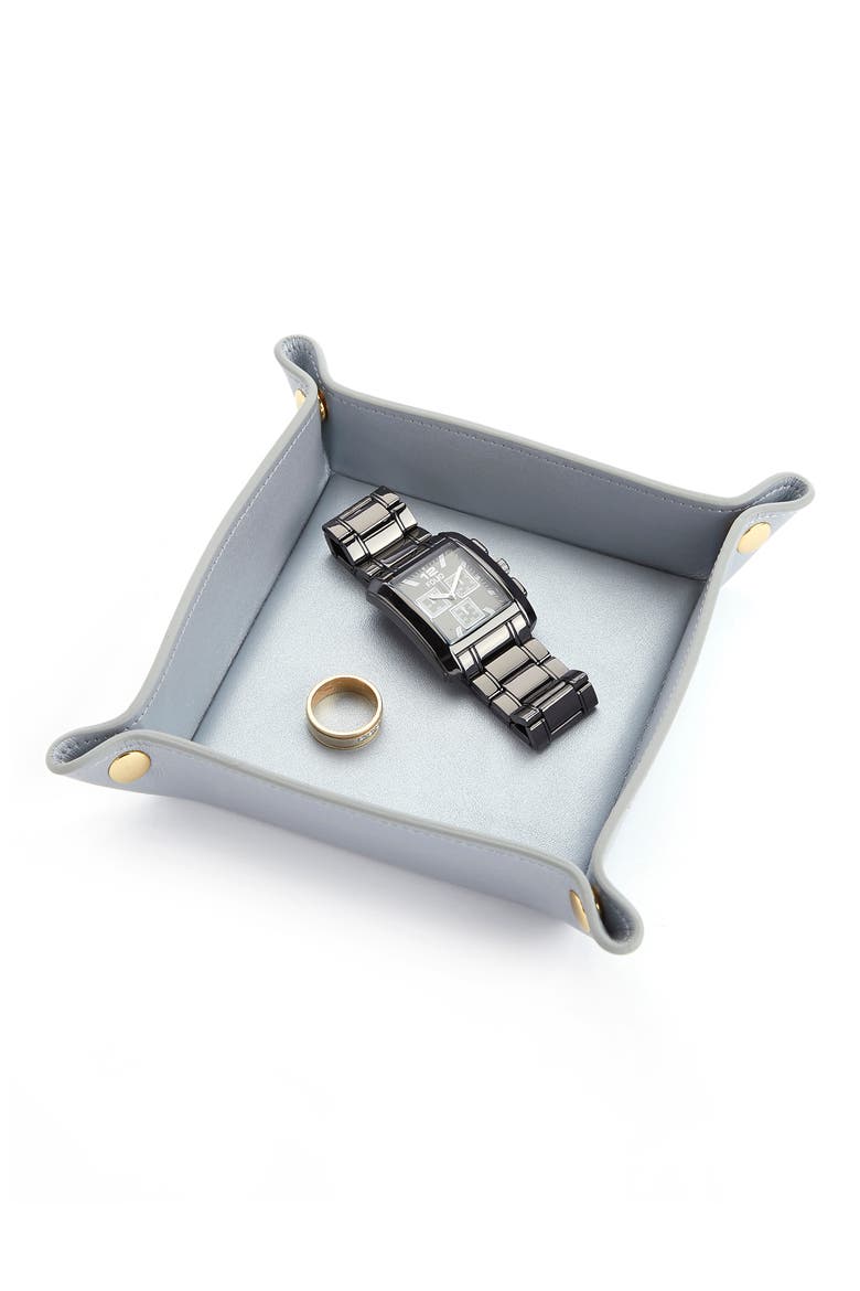 Catchall Leather Valet Tray, Alternate, color, SILVER